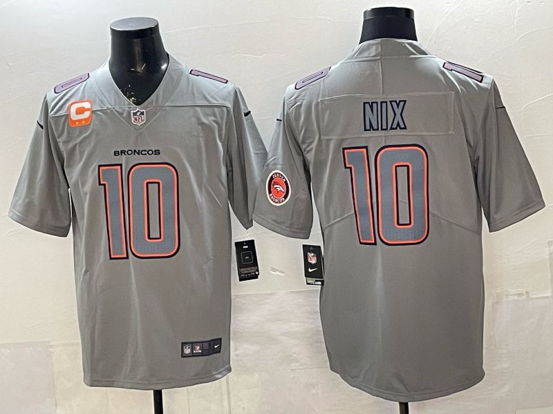 Men 2026 Denver Broncos #10 Nix grey Nike Limited NFL Jersey style 004->denver broncos->NFL Jersey